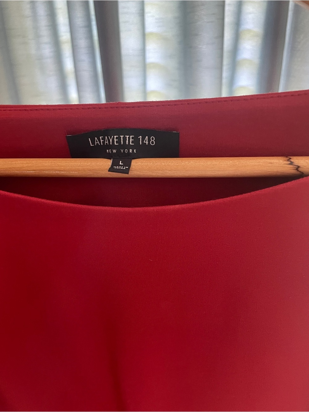Lafayette 148 New York Red Bell Sleeve Dress - Picture 4 of 4
